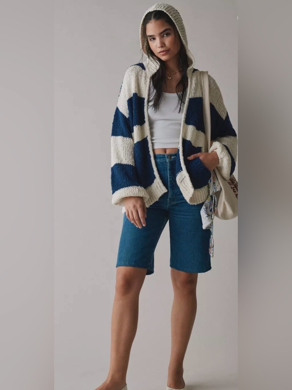 Urban Outfitters BDG Tyler Oversized Striped Hooded Cardigan